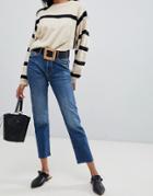 Mango Loose Fit Straight Leg In Blue - Blue
