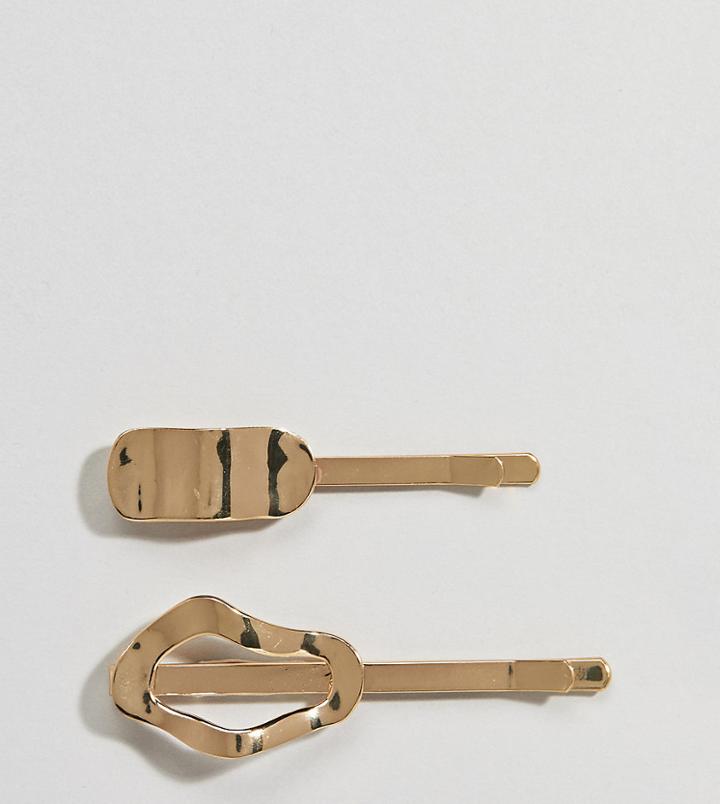 Designb Abstract Gold Shapes Hair Slide Pack - Gold