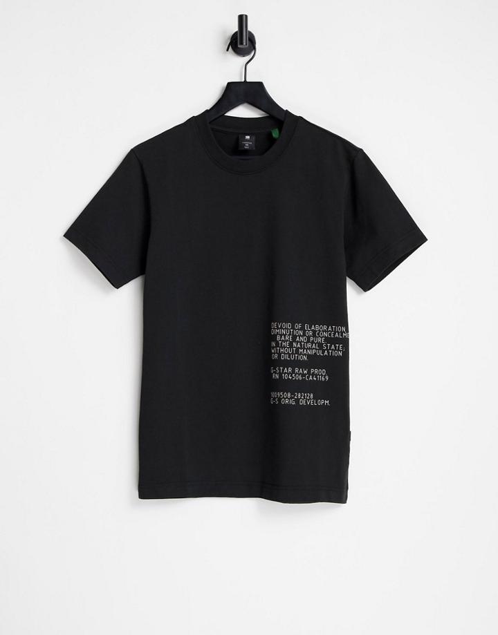 G-star Circle Text T-shirt In Black