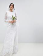 Asos Edition Embellished Applique Wedding Dress - White