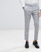 Harry Brown Stretch Linen Wedding Pale Blue Slim Fit Suit Pants - Blue