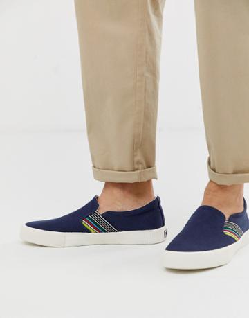 Original Penguin Rainbow Plimsoll In Navy