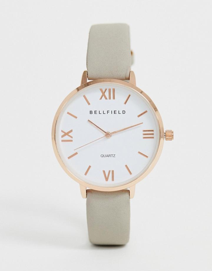 Bellfield Ladies Skinny Strap Watch With Gray Strap - Gray