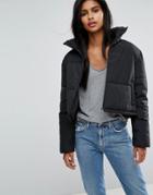 Only Cropped Puffer Jacket - Black