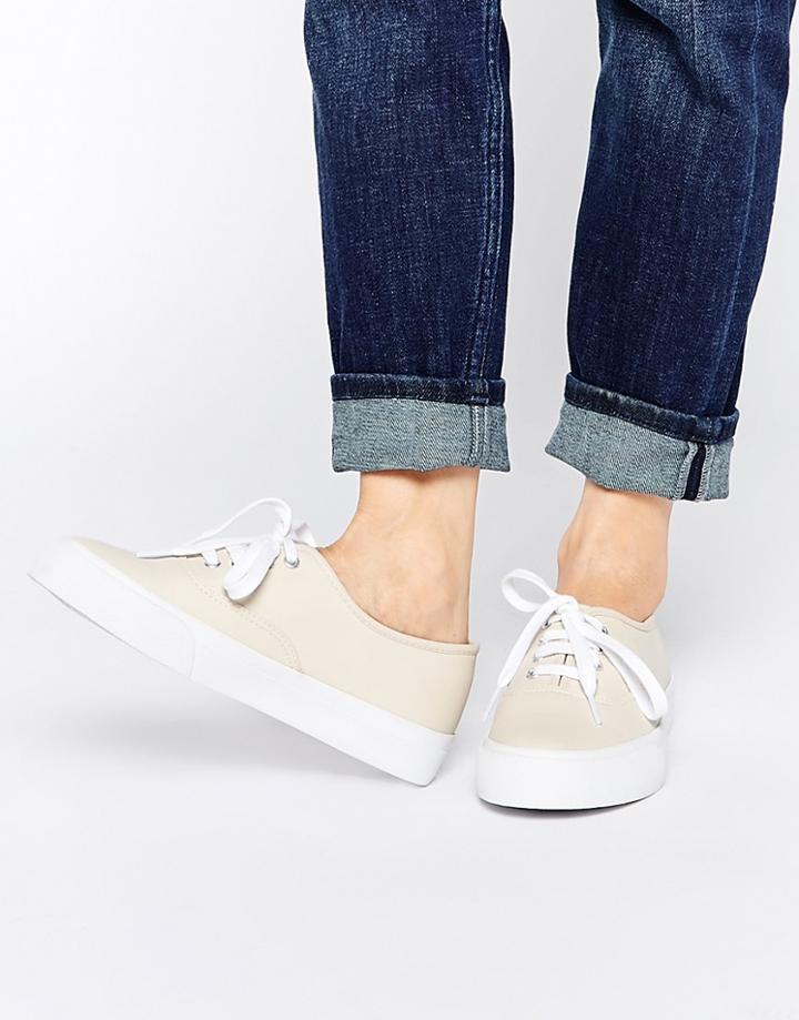 Asos Dixie Lace Up Sneakers - Nude