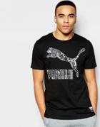 Puma T-shirt With Crackle Logo - Black