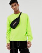 Asos Design Oversized Cropped Long Sleeve T-shirt In Bright Green