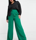 In The Style Plus X Anastasia Kingsnorth Tailored Pants In Green - Part Of A Set