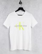 Calvin Klein Jeans Contrast Monogram T-shirt In White