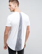 Jack & Jones Originals Longline T-shirt With Back Panel Detail - White