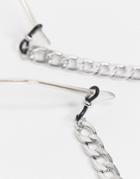 Asos Design Metal Sunglasses Chain In Silver