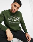 Lee Logo Crew Neck Sweatshirt In Winter Green