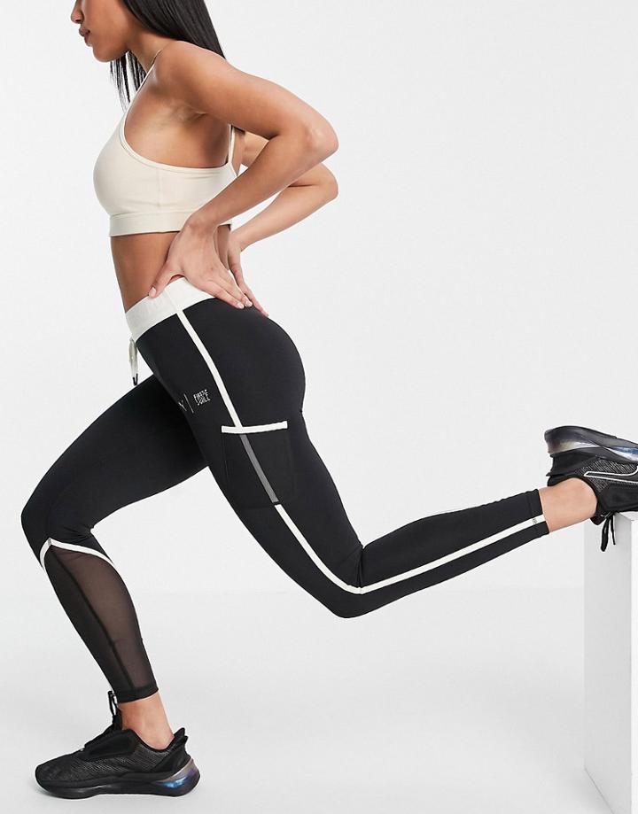 Puma Training First Mile Legging In Black-white
