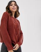 Vero Moda Cable Knit Sweater-brown
