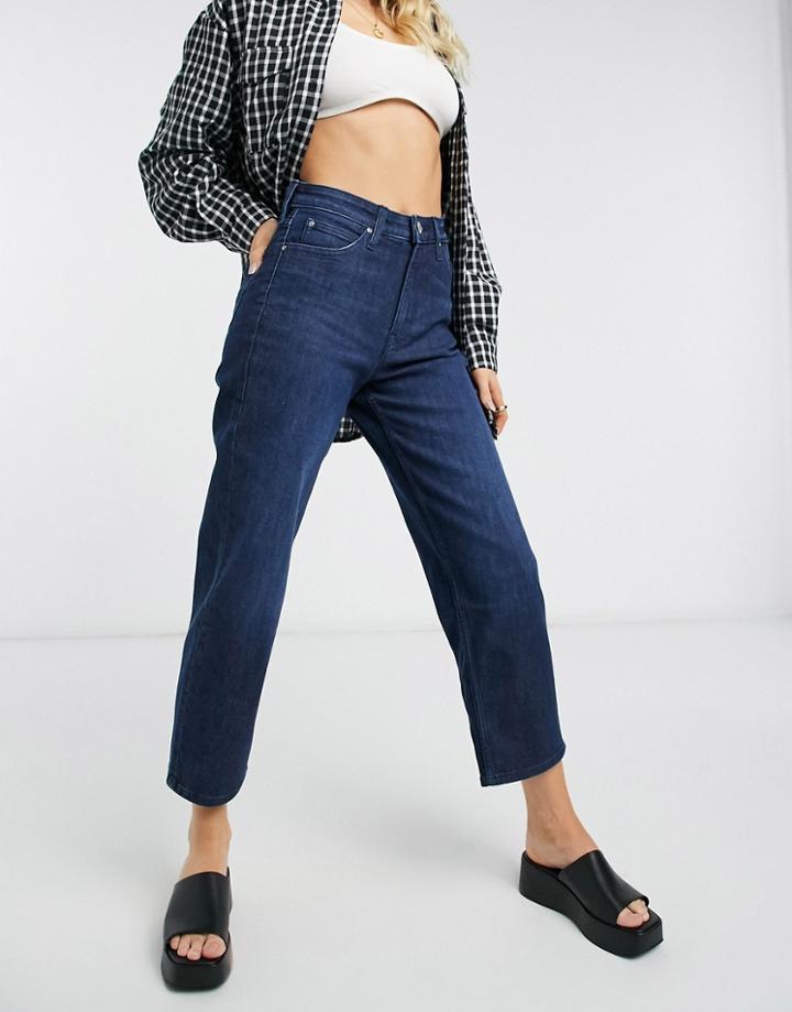 Lee Jeans High Rise Wide Leg Clean Jeans In Mid-blue Wash-blues