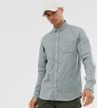 Asos Design Tall Regular Fit Flannel Marl Shirt In Green