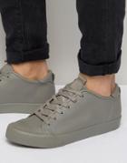 Asos Lace Up Sneakers In Block Gray - Gray