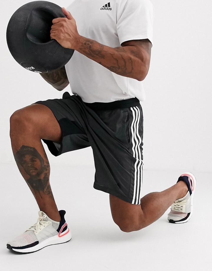 Adidas Performance Three Stripes Short In Black