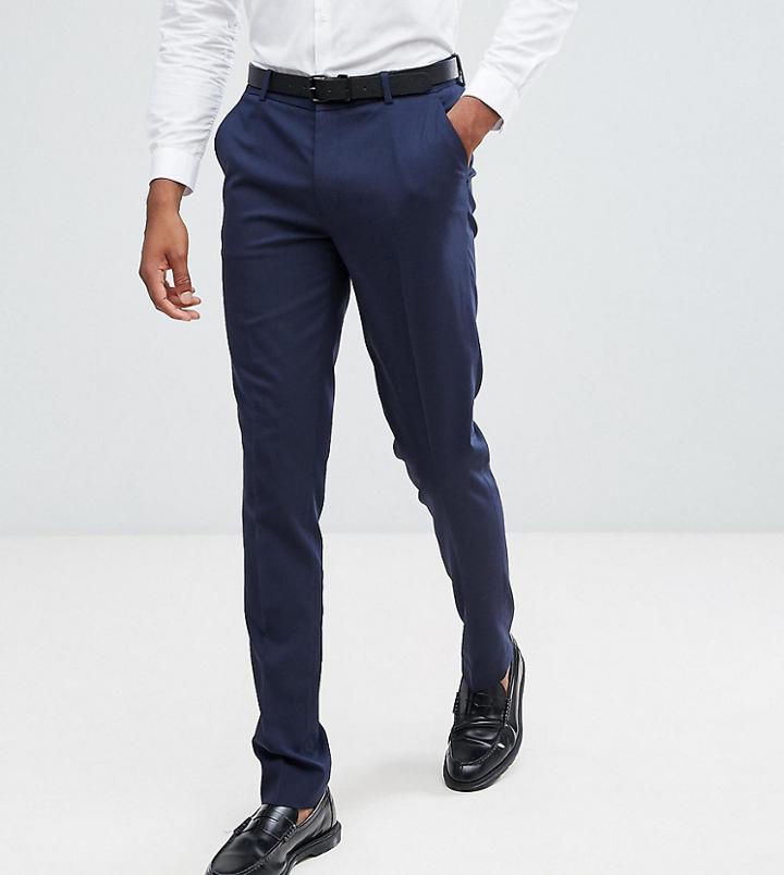 Asos Design Tall Skinny Suit Pants In Navy