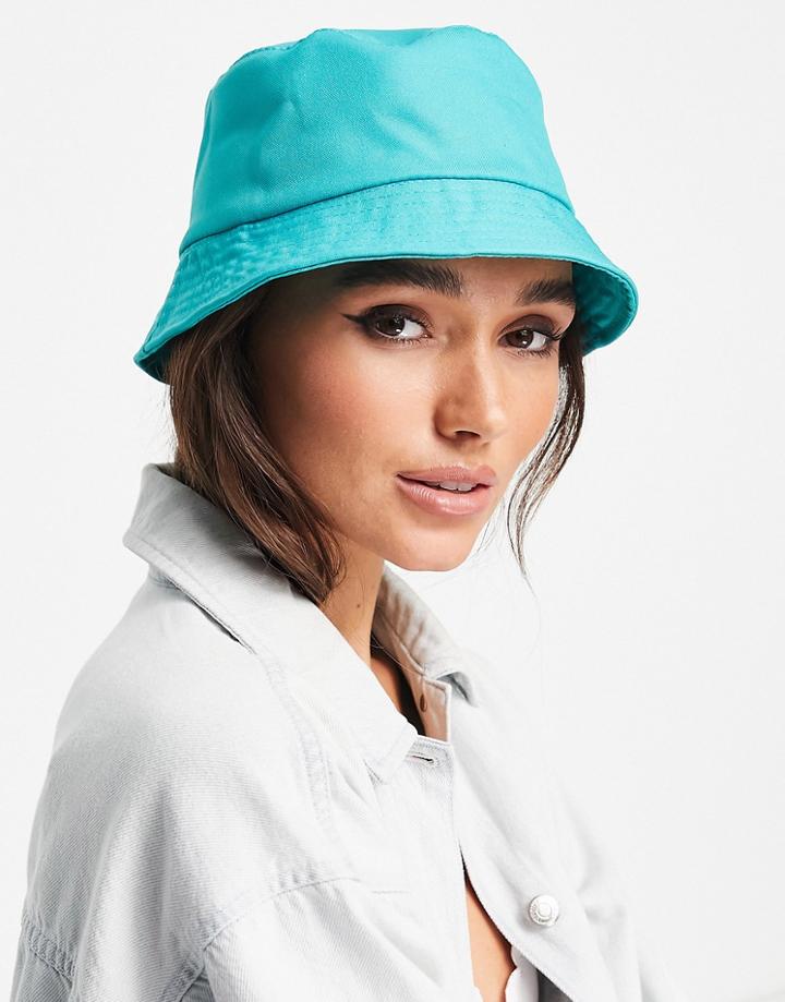 Topshop Bucket Hat In Turquoise-blue