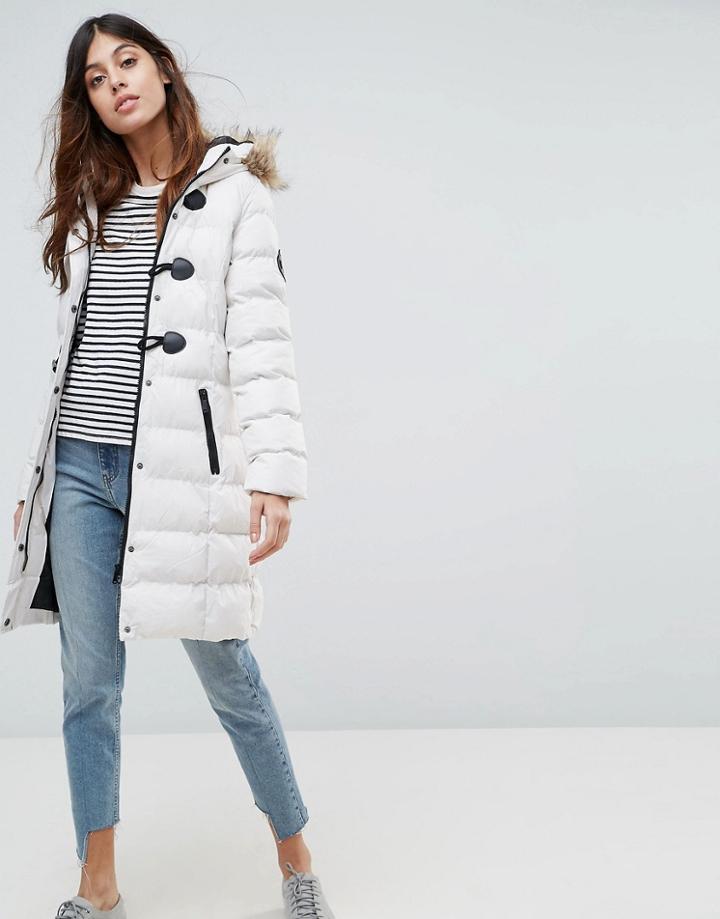 Brave Soul Mid Padded Coat - Beige