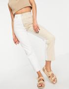 Topshop Color Block Jean In Sand-neutral