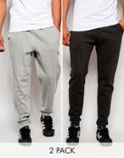 Asos 2 Pack Slim Joggers Save 17% - Black