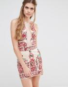 Endless Rose Embroidered Sleeveless Dress - Nude Combo