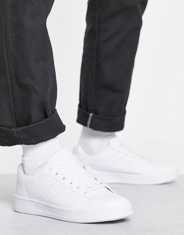 Truffle Collection Lace-up Sneakers In White With White Tab