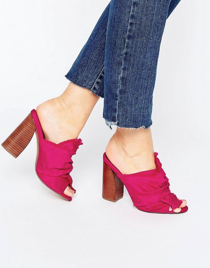 Asos Twilights Bow Heeled Mules - Pink
