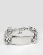 Asos Boyfriend Id Curb Chain Bracelet - Silver
