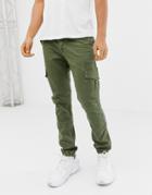 Voi Jeans Cuffed Cargo Pants In Tapered Fit - Black
