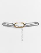 Topshop Link Choker Necklace In Mixed Metals-multi