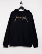 Asos Design Metallica Oversized Hoodie In Black