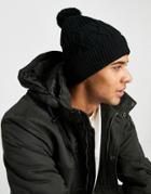 Boardmans Bobble Knitted Hat In Black