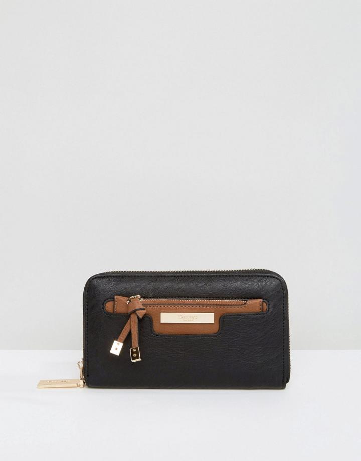 Dune Zip Around Wallet With Removable Coin Pouch - Black