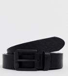Asos Design Plus Faux Leather Wide Belt In Black With Matte Black Roller Buckle