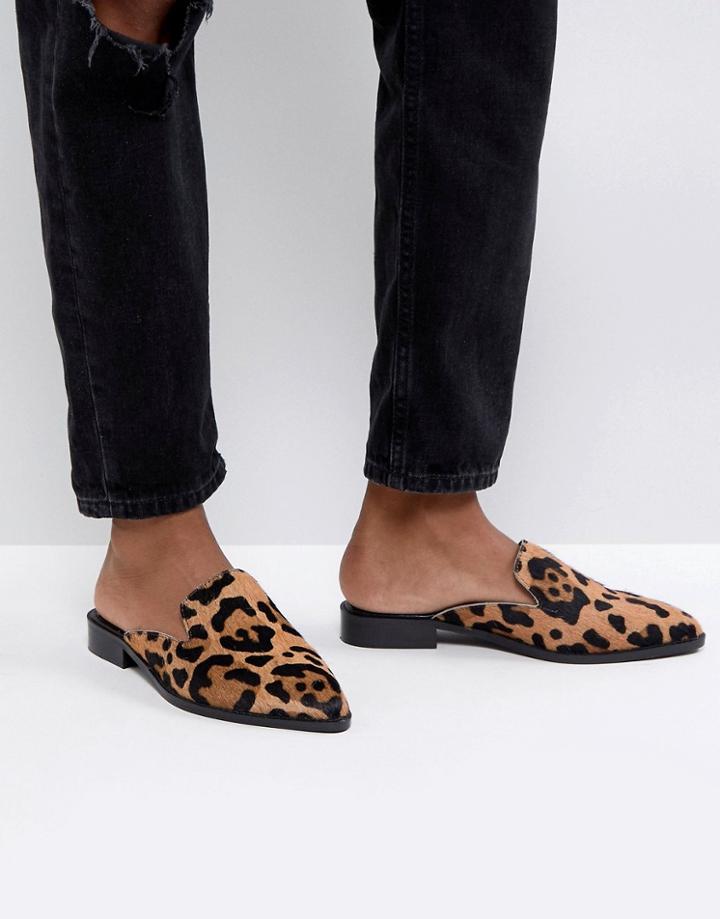 Asos Malice Leather Pointed Mules - Multi