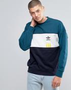 Adidas Originals Id96 Crew Sweatshirt In Green Ay9251 - Green