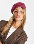 French Connection Knit Beret In Pink - Pink