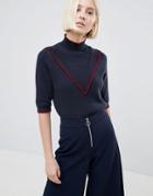 Ganni Harrison Knitted Top - Navy