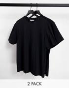 Another Influence 2 Pack Boxy Oversized T-shirts In Black