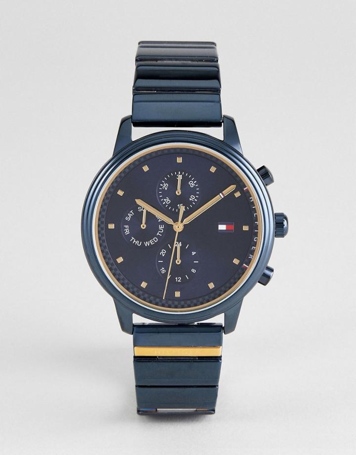 Tommy Hilfiger 1781893 Chronograph Bracelet Wath In Blue Ip 38mm - Blue