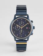 Tommy Hilfiger 1781893 Chronograph Bracelet Wath In Blue Ip 38mm - Blue