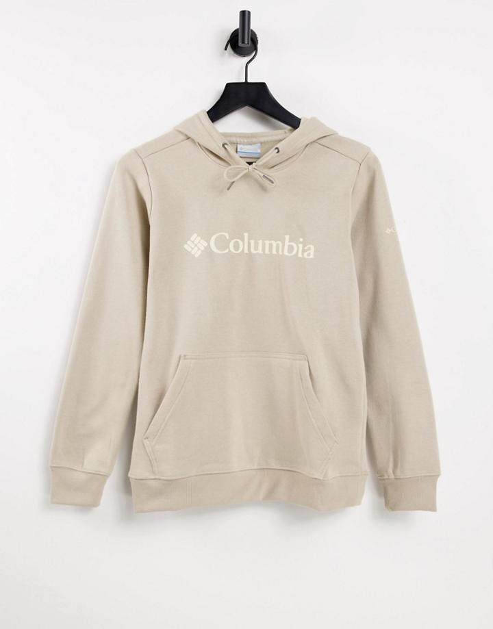 Columbia Logo Hoodie In Beige-neutral