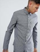 New Look Oxford Shirt In Gray Marl - Black