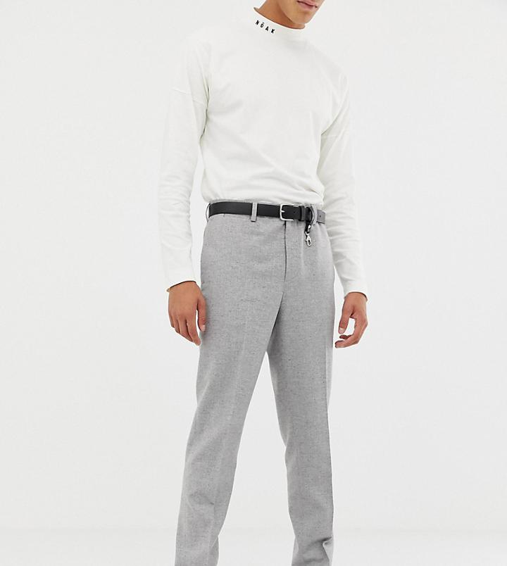 Noak Slim Suit Pants In Gray Wool Mix - Gray