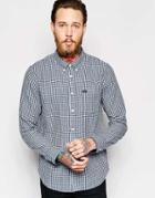 Lee Shirt Button Down Mini Dobby Check In Washed Blue - Washed Blue
