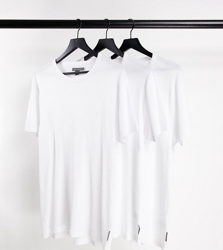 French Connection Plus 3-pack Lounge T-shirts In White