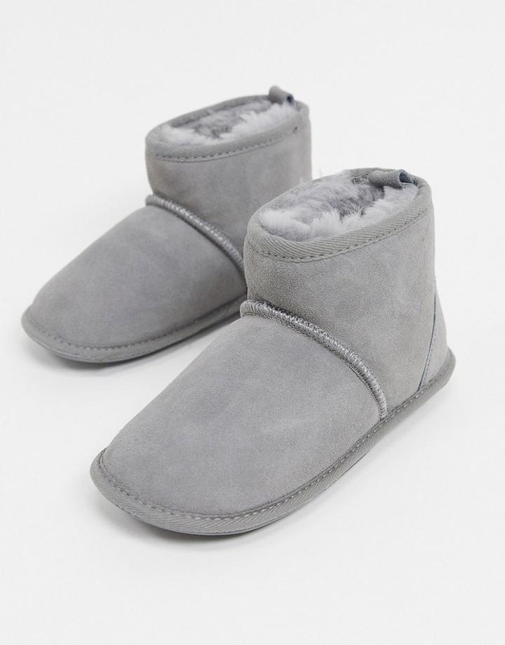 Sheepskin By Totes Boot Slippers In Gray-grey